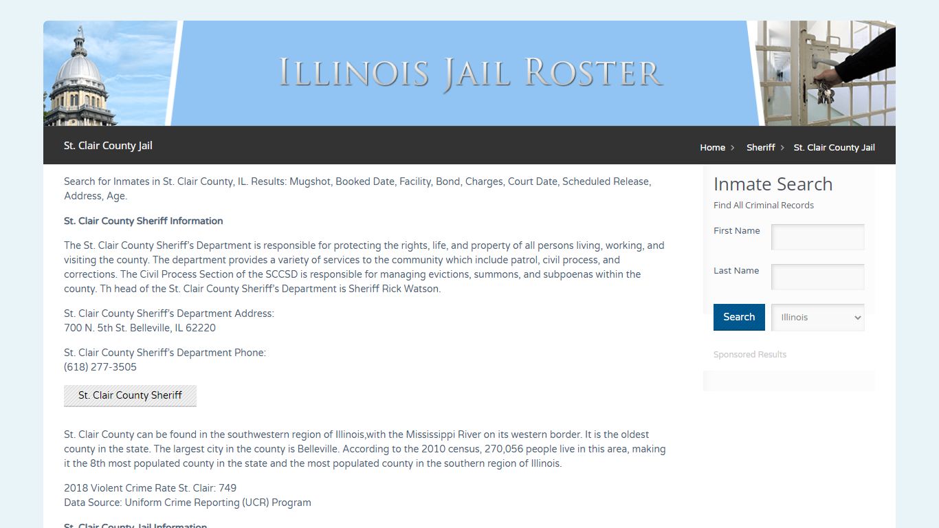 St. Clair County Jail | Jail Roster Search